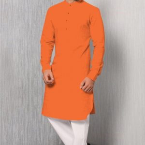 orange-cotton-kurta