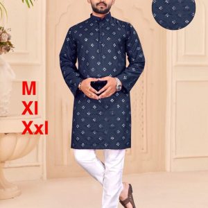 navy-blue-viscose-cotton-kurta