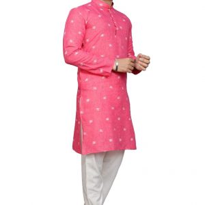 mens-pink-cotton-kurta