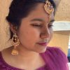 Floral Cutout Mang Tikka Set with Jhumka Earrings - Image 2