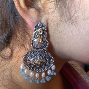 light-blue-oxidized-earring-set