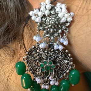 green-earring-set