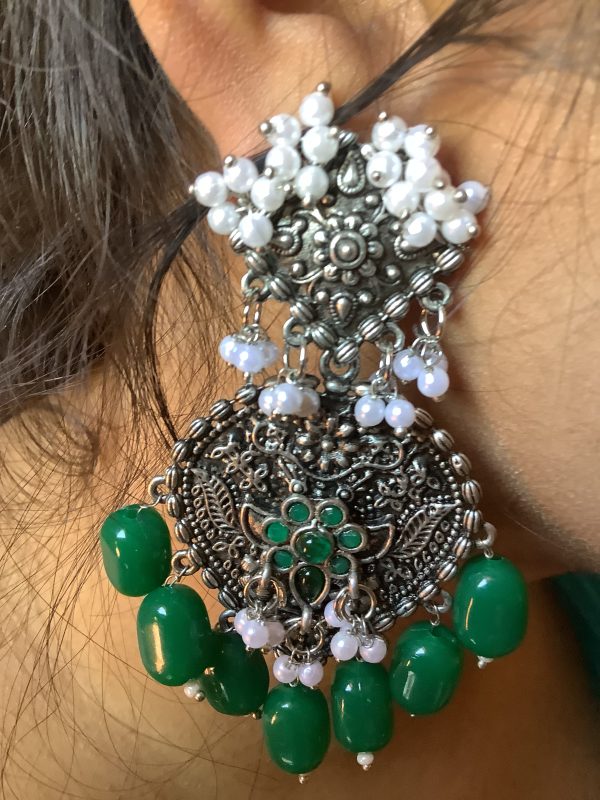 green-earring-set