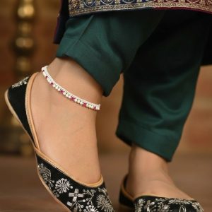 Women’s Silver Anklet with Color Accents