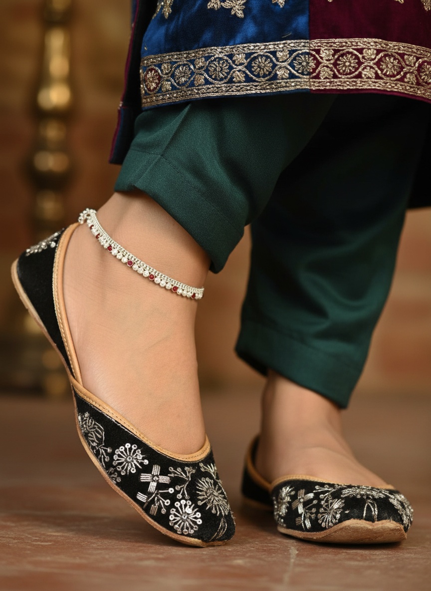 Women’s Silver Anklet with Color Accents