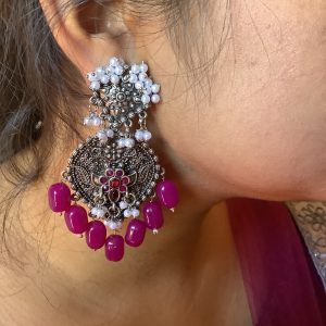 purple-pearl-oxidized-earring-set