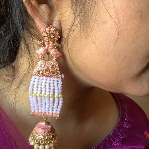 peach-trapezoid-meenakari-jhumka