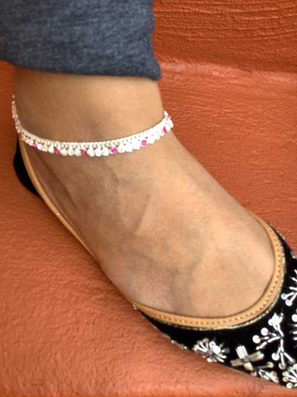 Silver-and-pink-anklet