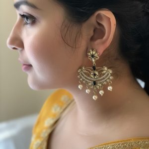 Black Meenakari with Faux Pearls