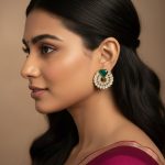 Green Kundan Cutout Stud