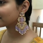 Lilac Kundan Crystal earrings
