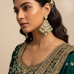 Mint Kundan Chandabali Earrings