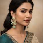 Sea Foam Green Chandabali Earrings with Faux Pearls