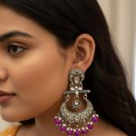 Silver - Purple Antique Temple Earrings