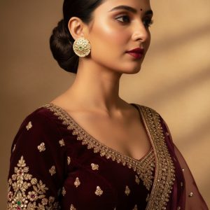 White Kundan-Pearl Stud