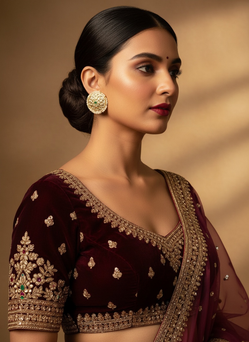 White Kundan-Pearl Stud