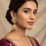 White Kundan Stone Jhumka