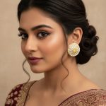 Yellow Kundan-Pearl Stud