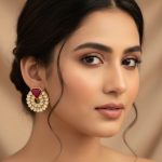 ruby kundan cuout earring