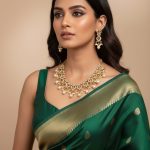 Champagne Necklace Set with Faux Pearls