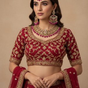 Pink Kundan Necklace Set