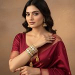 Champagne Jhumka Kundan Bangle Set with Dangling Spikes