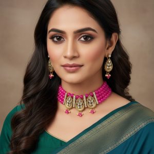 magenta-beaded-choker