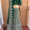 Green Stone Work Lehenga Choli with Dupatta - Image 2