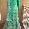 Seafoam Green Stone Work Anarkali Dress with Dupatta - Image 2