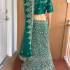 Teal Stone Work Lehenga Choli with Dupatta - Image 2