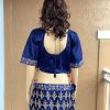 Navy Embroidered Lehenga Choli with Dupatta - Image 2