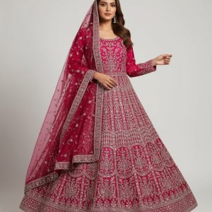 Luxury Embroidered Anarkali Dress with Dupatta – Designer Wedding & Festive Gown for Women