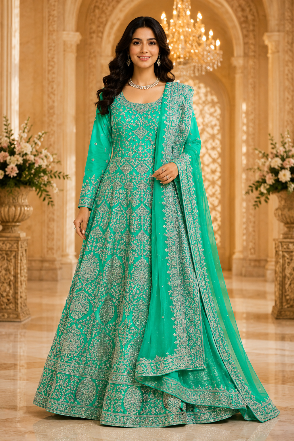 Seafoam anarkali