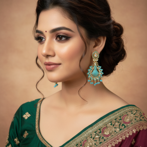 turquoise-enamel-shell-earrings