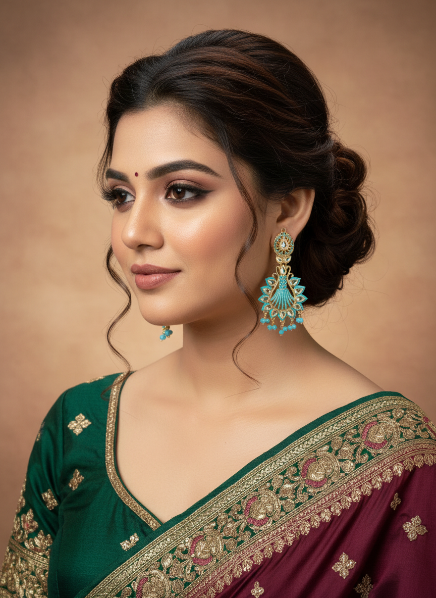 turquoise-enamel-shell-earrings