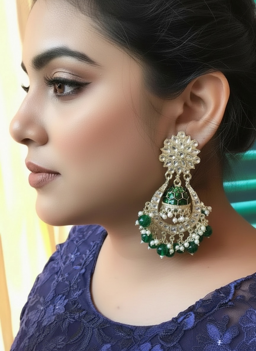 green-chandabali-jhumka