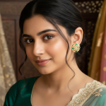 green-stone-flower-stud