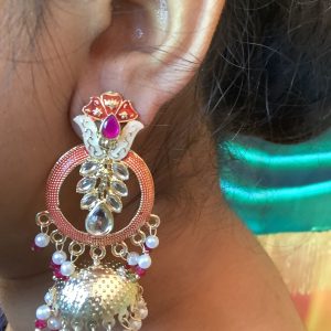 magenta-stone-jhumka