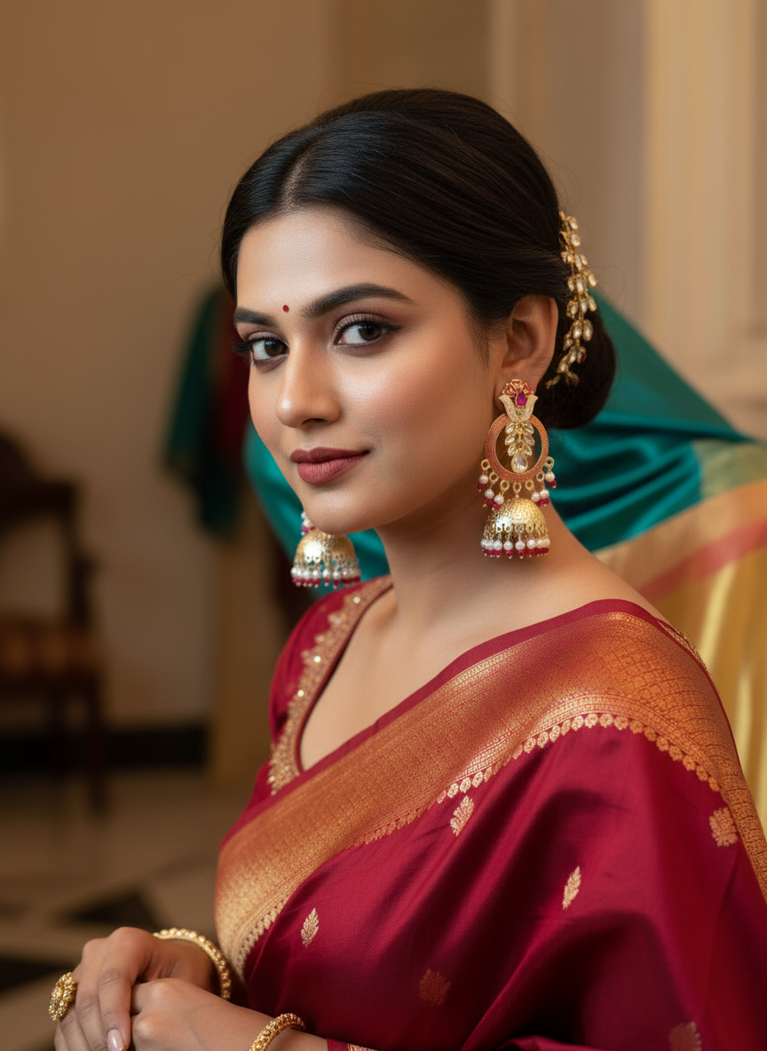 magenta-stone-jhumka