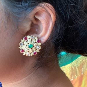 multicolor-stone-flower-stud