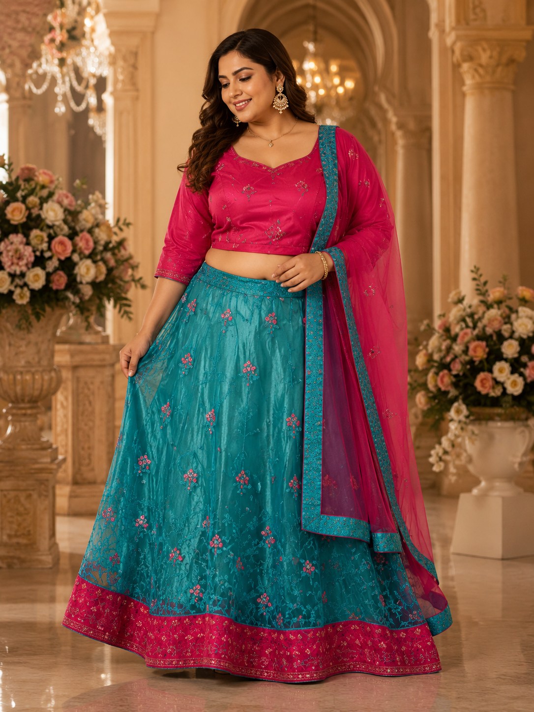 pink blue plus size