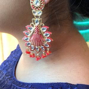 red-enamel-shell-earring