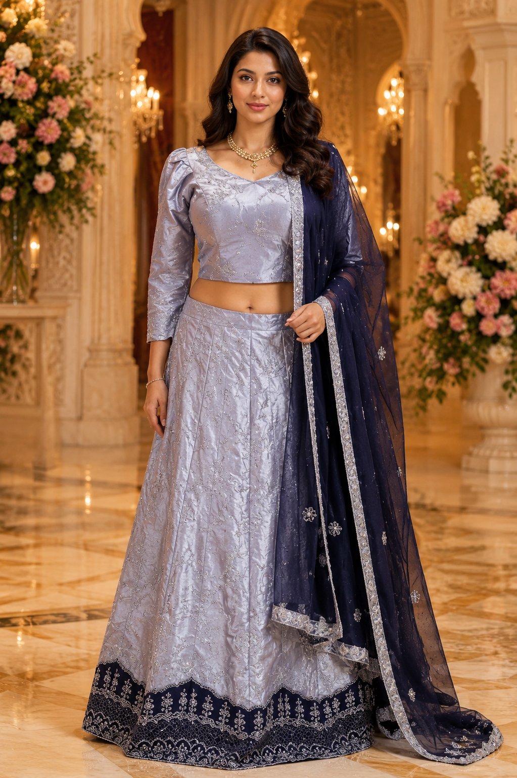 silver-and-navy-blue
