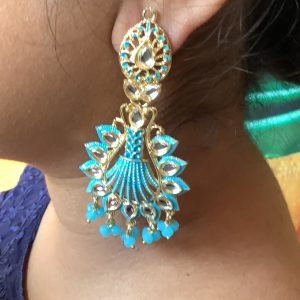 turquoise-enamel-shell-earring