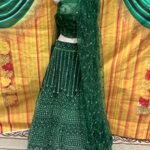 green-lehenga-choli-mirror