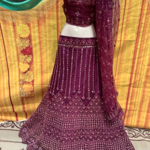 wine-lehenga-choli