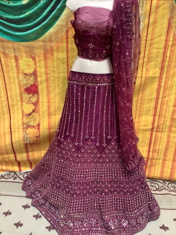 wine-lehenga-choli