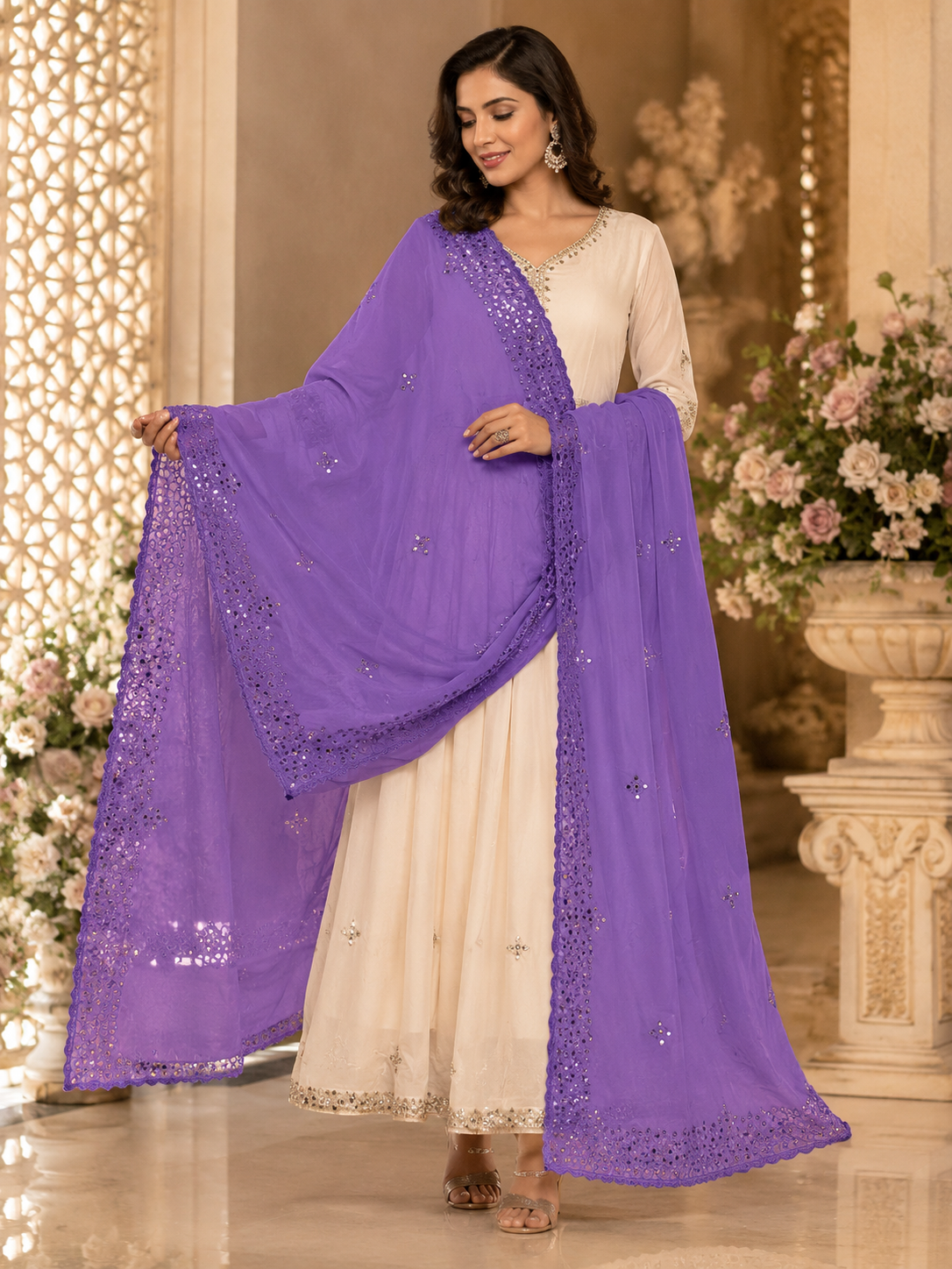 purple dupatta