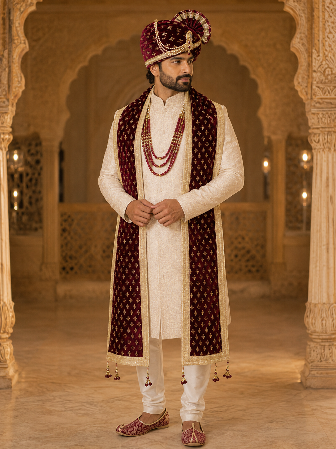 Burgundy Groom Wedding Accessory Set