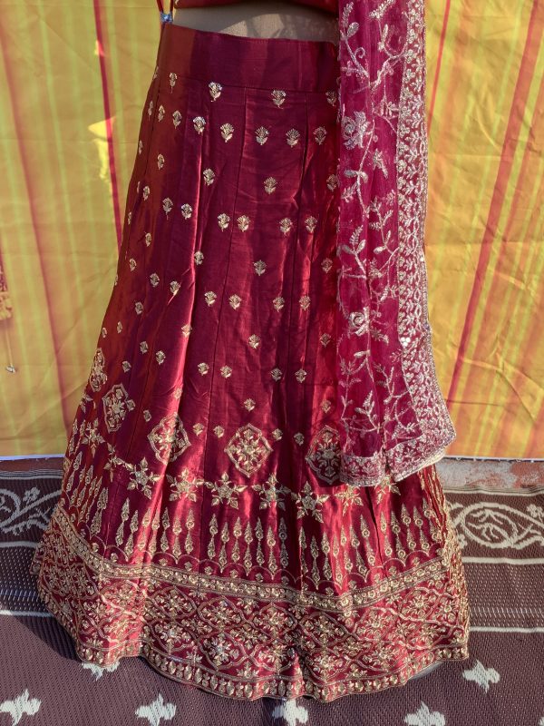 Burgundy Curve Lehenga Set - Image 2